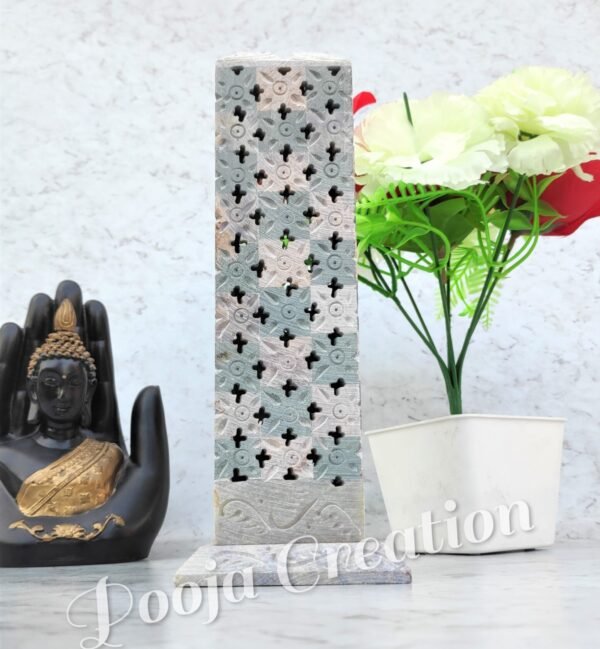 Marble Soapstone Incense Stick Holder Agarbatti Stand Tea Light Burner Candle Holder/Chess Carving Square Size for Home Decor - Image 3