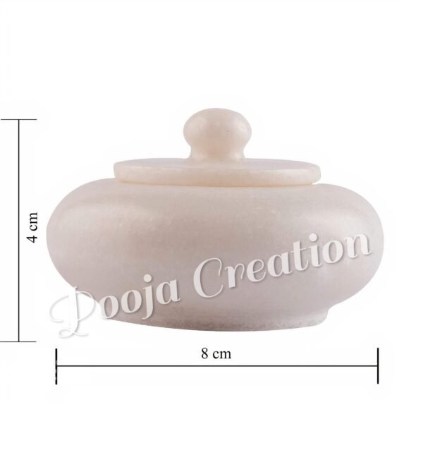 White Marble Ring Box ,KumKum Sindoor Dani of indian traditionally decorative item ll indian bride box ll Marriage gift box - Image 2