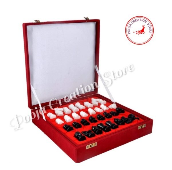 Handicraft White Marble Chess Board Game With Velvet Box for Home Decor - Play & Gifts Purpose Size 10 inch - Image 3