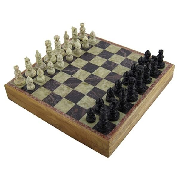 Marble Soapstone Chess Board Game ll Handicrafts Indoor Chess Game - 12 inch - Image 2