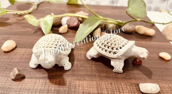 Handicraft Marble Soapstone Turtle & Tortoise Family Set Showpiece gift Lucky feng shui item Size 4  inch - Image 3
