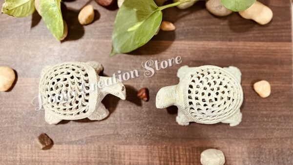 Handicraft Marble Soapstone Turtle & Tortoise Family Set Showpiece gift Lucky feng shui item Size 4  inch - Image 5