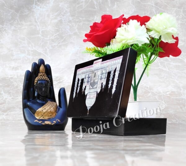 Handcarved Black Marble Taj mahal and Floral inlay Work Jewellery Box for Multi Purpose Use and Perfect Gift for Women and Girls - Image 3