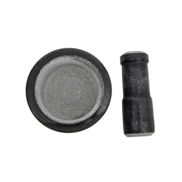 Black Marble Mortar & Pestle Sets Ayurvedic Medicine Crusher Bowl/Kharal/Khalbatta/Imam Dasta/Ohkli Musal/Idi Kallu/Khal Musal/Spice Grinder/Spice Masher - 4 inch - Image 4