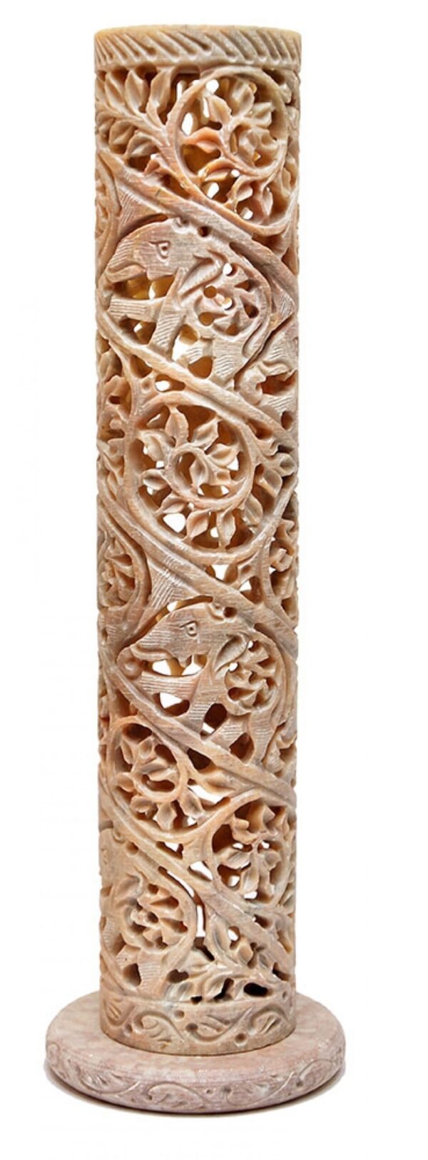 Handcrafted Soapstone Marble Elephant and Flower Work Incense Holder Tea Light Candle Holder Diffuser Agarbatti Stands with Free Incense Sticks for - Gifting, Meditation, Aromatherapy & Home Decor 10 inch - Image 4