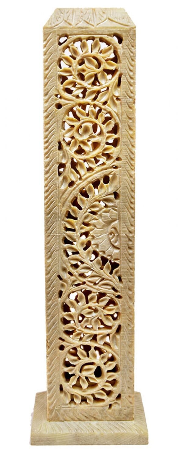 Handcrafted Soapstone Marble Flower Work Incense Holder Tea Light Candle Holder Diffuser Agarbatti Stands with Free Incense Sticks for - Gifting, Meditation, Aromatherapy & Home Decor 10 inch - Image 7