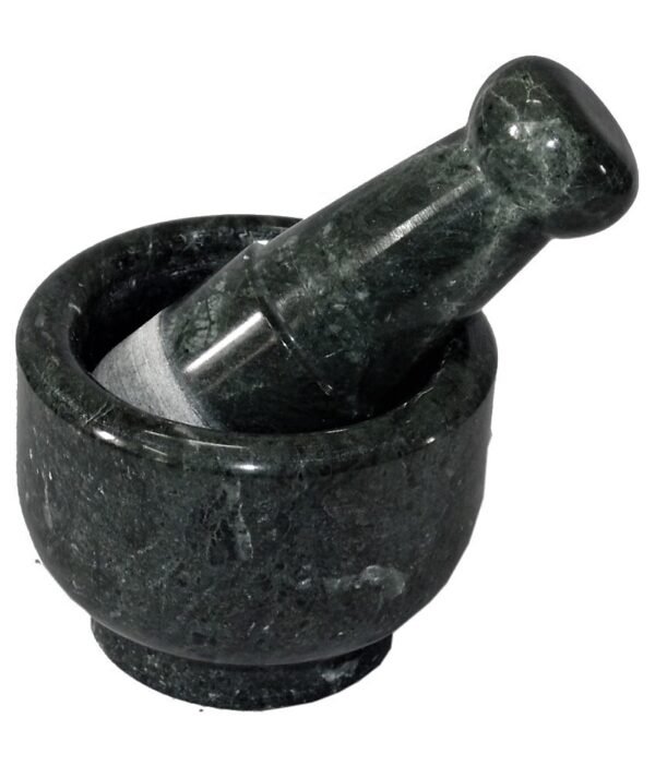 Black Marble Mortar & Pestle Sets Ayurvedic Medicine Crusher Bowl/Kharal/Khalbatta/Imam Dasta/Ohkli Musal/Idi Kallu/Khal Musal/Spice Grinder/Spice Masher - 4 inch - Image 6
