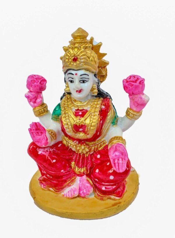 White Marble Laxmi & Ganesha ji with Pooja Chowki Idol Statue Handmade Painted for Home Decor Showpiece Or Corporate Gifts - Image 3