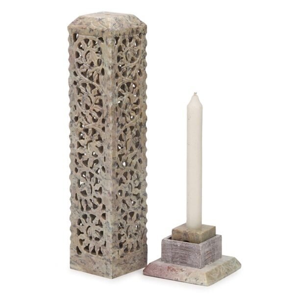 Handcrafted Soapstone Marble Flower Work Incense Holder Tea Light Candle Holder Diffuser Agarbatti Stands with Free Incense Sticks for - Gifting, Meditation, Aromatherapy & Home Decor 10 inch - Image 3