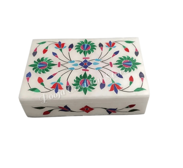 Handicrafts Marble inlay Work Jewellery Box for Multi Purpose Use and Perfect Gift for Women and Girls