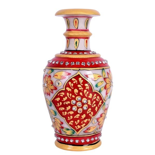 White Marble Handicrafts Peacock Flower vase for Home Decor, Living Room, Bedroom, Drawing Room, Office Table Centerpiece 6 inch - Image 5