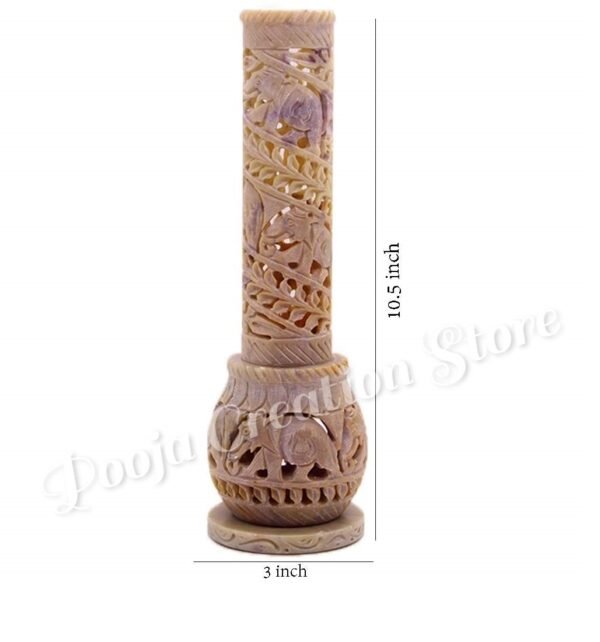 White Marble Soapstone Bottle Shape Agarbatti Stand Incense Stick Burner for Pooja and Home Decor-10 inch - Image 5