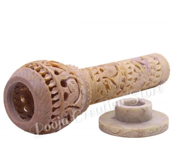 White Marble Soapstone Bottle Shape Agarbatti Stand Incense Stick Burner for Pooja and Home Decor-10 inch - Image 6