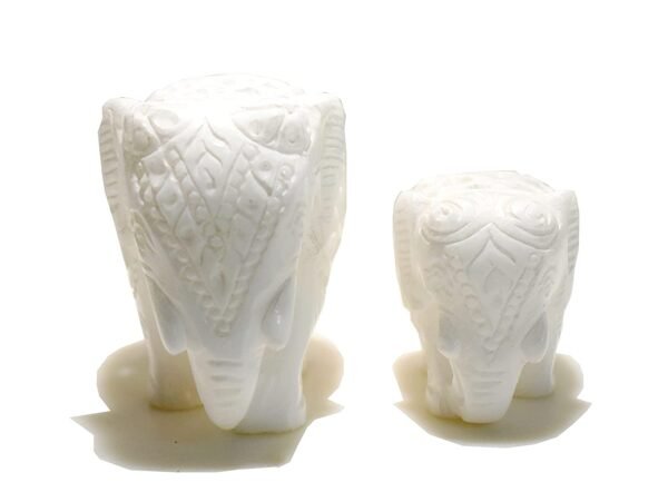 White Marble Decorative Elephant Pair With Undercut Baby Design for decorative and gift purpose item in Below trunk - 3 inch and 2 inch - Image 6