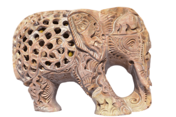 Marble Handicrafts Soapstone Large Elephant Figurines 8 inch- Soapstone Elephant Hand Carving - Carved Elephant Sculpture with Another Elephant Inside - For decorative Heavy item-Single pc - Image 8