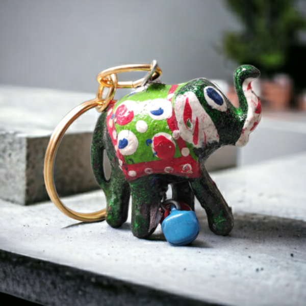 Plastic Elephant Key Chain Set of 12 Handmade Ring Gift Item I Rajasthani I Showpiece I Handicraft I Collectible I Home Decor - Image 4
