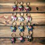 Plastic Elephant Key Chain Set of 12 Handmade Ring Gift Item I Rajasthani I Showpiece I Handicraft I Collectible I Home Decor - Image 3