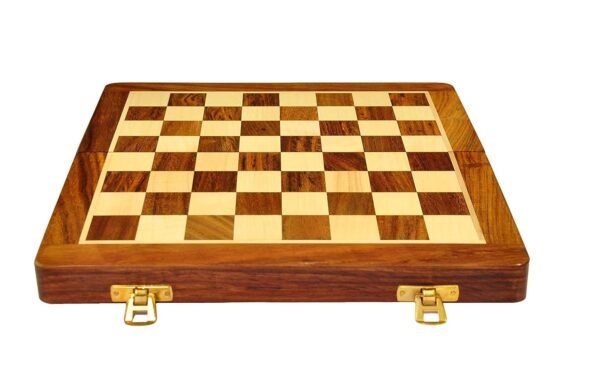 PCS Collectible Foldable Wooden Chess Game Board Set with Magnetic Premium Wood Pieces (12 Inch X 12 Inch)