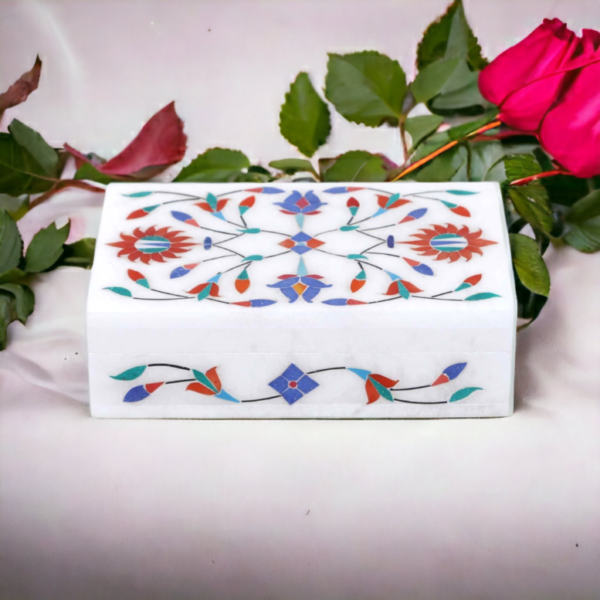 Marble inlay Work Jewellery Box for Home decor and Gift Purpose - Image 2