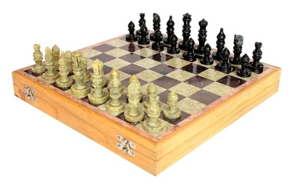 Marble Soapstone Chess Board Game ll handicrafts indoor chess game - 14x14 inch - Image 2