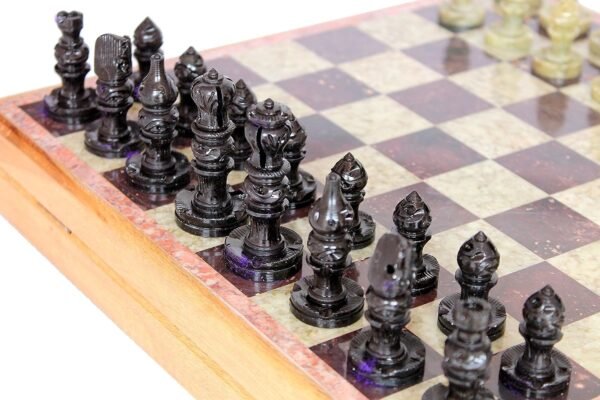 Marble Soapstone Chess Board Game ll handicrafts indoor chess game - 14x14 inch - Image 6
