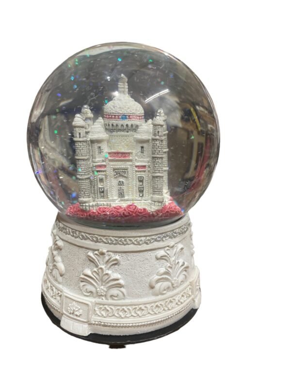 White revolving  Snow Fall Globe Special Gift Taj Mahal Gift with music Best Valentine Day Gift Also - 5 inch - Image 7