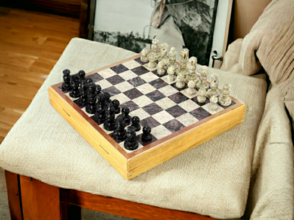 Marble Soapstone Chess Board Game ll handicrafts indoor chess game - 14x14 inch - Image 9