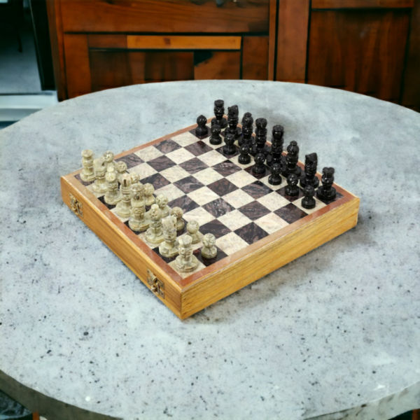 Marble Soapstone Chess Board Game ll handicrafts indoor chess game - 14x14 inch - Image 11
