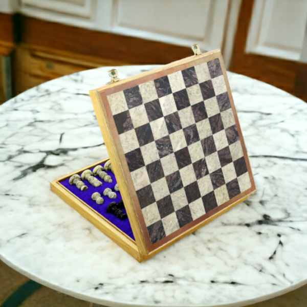 Marble Soapstone Chess Board Game ll handicrafts indoor chess game - 14x14 inch - Image 8