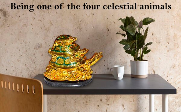 PCS Golden Turtle Family Set Of Feng Shui Dragon Tortoise with Child made of Polyresin-4 in Decorative Showpiece - 4 inch - Image 7