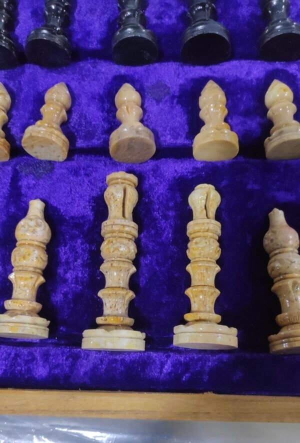 Marble Soapstone Chess Board Game Handicrafts indoor chess game - 16 x 16 inch - Image 14