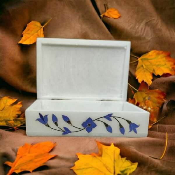 Handicrafts Marble Pearl Inlay Work Jewellery Box for Multi Purpose Use and Perfect Gift for Women and Girls-4x3x1.5 inch - Image 8