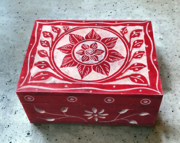Flower Carving Work Jewellery Box