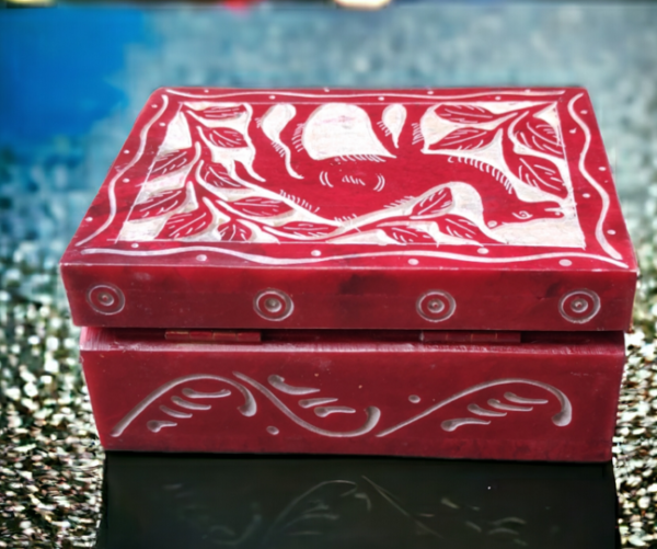 Pcs Handicrafts Soapstone Carving Camel Work Jewellery Box for Multi Purpose Use and Perfect Gift for Women and Girls-4x3x1.5 inch - Image 3