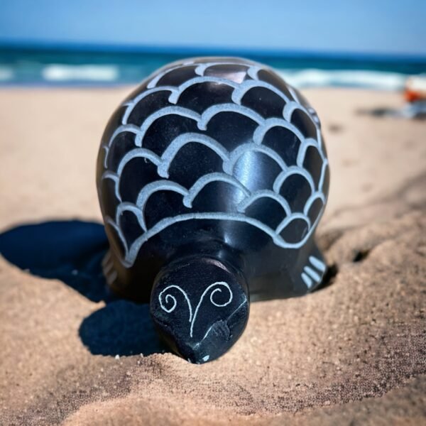 Black soapstone turtle family set showpiece & gift item lucky feng shui item Size 3 inch - Image 2