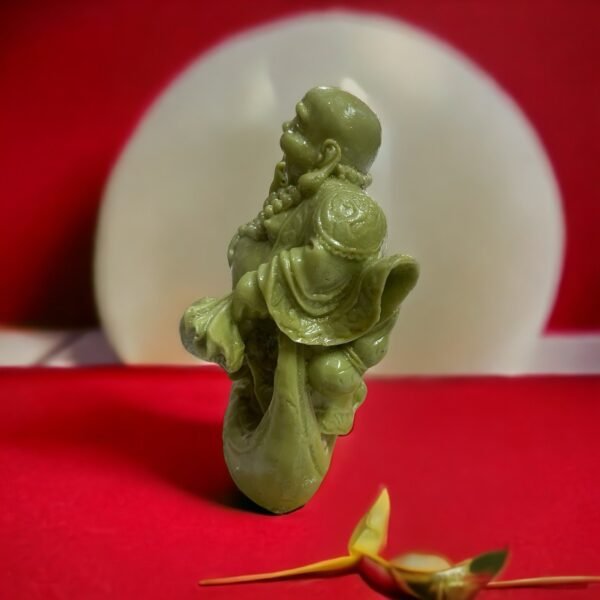 Pcs Handmade Feng Shui Fabric Polyresin Laughing Buddha with Coins Bundle 5 inch - Image 4
