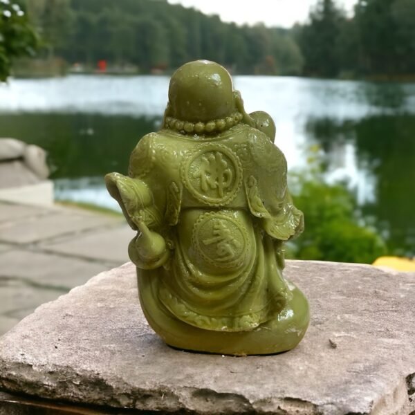Pcs Handmade Feng Shui Fabric Polyresin Laughing Buddha with Coins Bundle 5 inch - Image 3