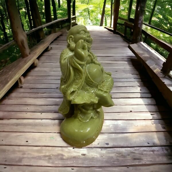 Pcs Handmade Feng Shui Fabric Polyresin Laughing Buddha with Coins Bundle 5 inch - Image 2