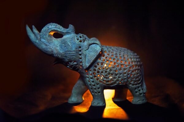 Pcs Marble Handicrafts Soapstone Large Elephant Figurines 5 inch- Soapstone Elephant Hand Carving - Carved Elephant Sculpture with Another Elephant Inside - For decorative Heavy item-Single pc - Image 5
