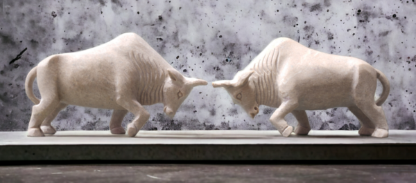Pcs Marble Showpieace Bull Antique Animal Sculpture  Set in Pair of two Pc - 6 inch - Image 4