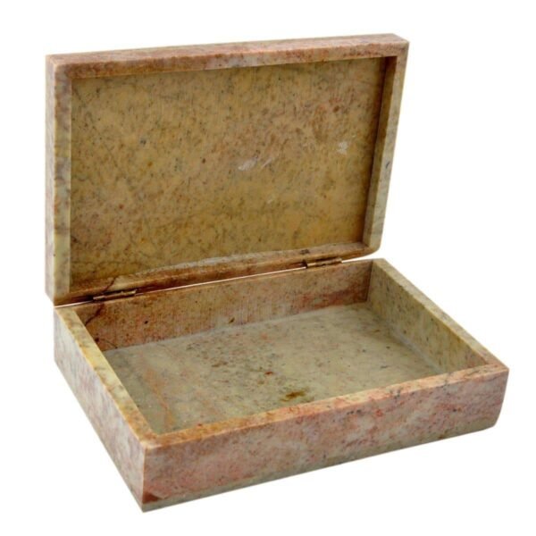 Pcs Handmade Soapstone Carwing inaly Work Jewellery Box for Multi Purpose Use and Perfect Gift for Women and Girls-4x3x1.5 in - Image 4
