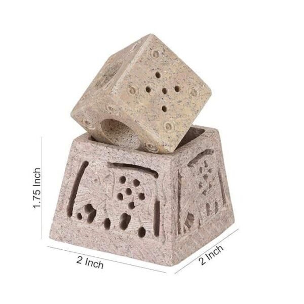 White Marble Soapstone Gutka Small Square  Agarbatti Stand Incense Stick Burner for Pooja and Home Decor-3 inch - Image 4