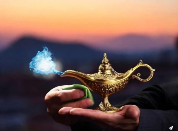 Pcs Special "Vastu" Gold Aladdin Lamp Small Ornaments, Legend Aladdin Magic Genie Lamp Wishing Light Decoration, Costume Props Home Crafts Decor & Gift - 9 inch - Image 6