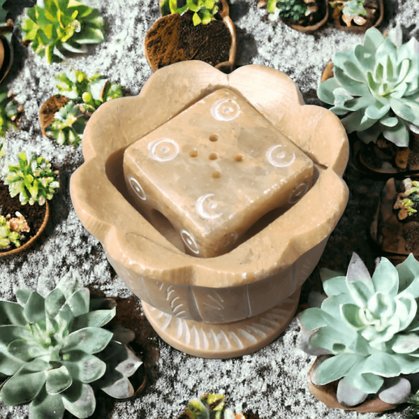 Pcs White Marble Soapstone Gutka Small Square  Agarbatti Stand Incense Stick Burner for Pooja and Home Decor-4 inch - 1 piece - Image 3