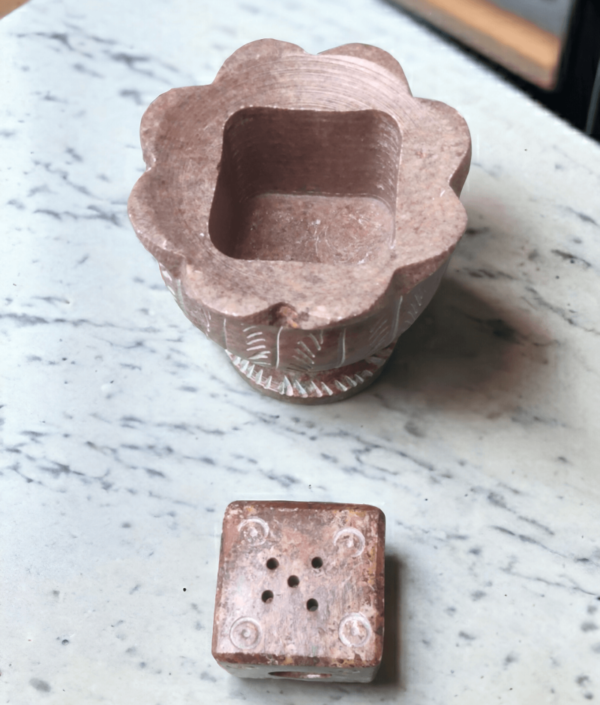 Pcs White Marble Soapstone Gutka Small Square  Agarbatti Stand Incense Stick Burner for Pooja and Home Decor-4 inch - 1 piece - Image 5