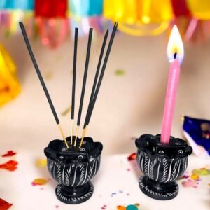 Pcs White Marble Soapstone Gutka Small Square  Agarbatti Stand Incense Stick Burner for Pooja and Home Decor-4 inch - 1 piece