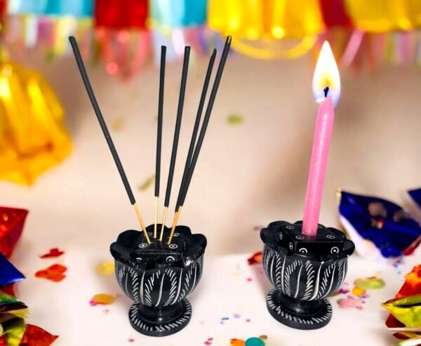 Pcs White Marble Soapstone Gutka Small Square  Agarbatti Stand Incense Stick Burner for Pooja and Home Decor-4 inch - 1 piece