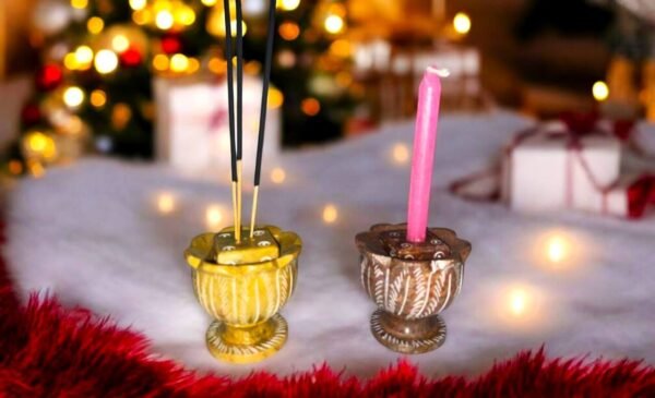 Pcs White Marble Soapstone Gutka Small Square  Agarbatti Stand Incense Stick Burner for Pooja and Home Decor-4 inch - 1 piece