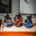 Pcs Resin Buddha Monk Statues for , Home, and Office Dcor | Feng Shui Good Luck Figurines and Unique Gift Set of 3pc - 4 x 3 inch - Image 2