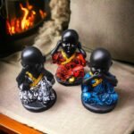 Pcs Resin Buddha Monk Statues for , Home, and Office Dcor | Feng Shui Good Luck Figurines and Unique Gift Set of 3pc - 4 x 3 inch